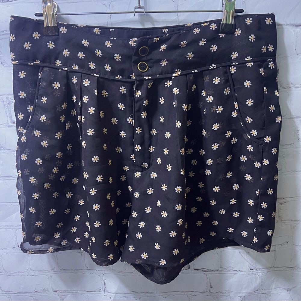 Tulle Daisy Print Shorts 